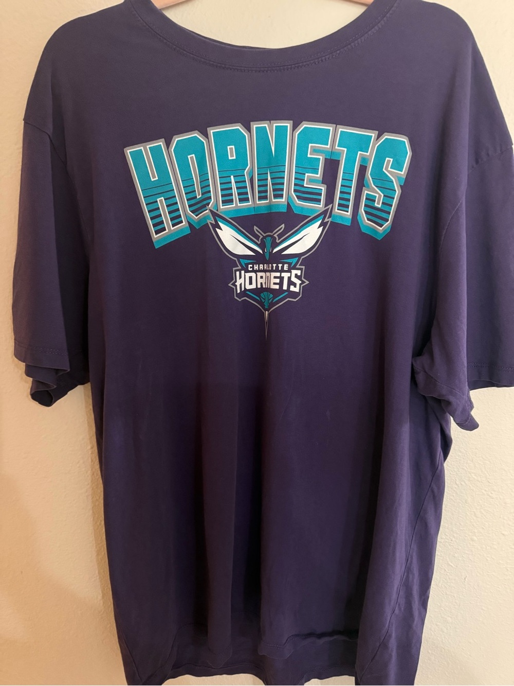 47 Brand Charlotte Hornets Purple Tee with Teal and White Logo